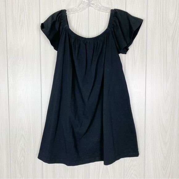 ASOS | Off The Shoulder Black Peasant Mini Dress Size 6 - Picture 2 of 10